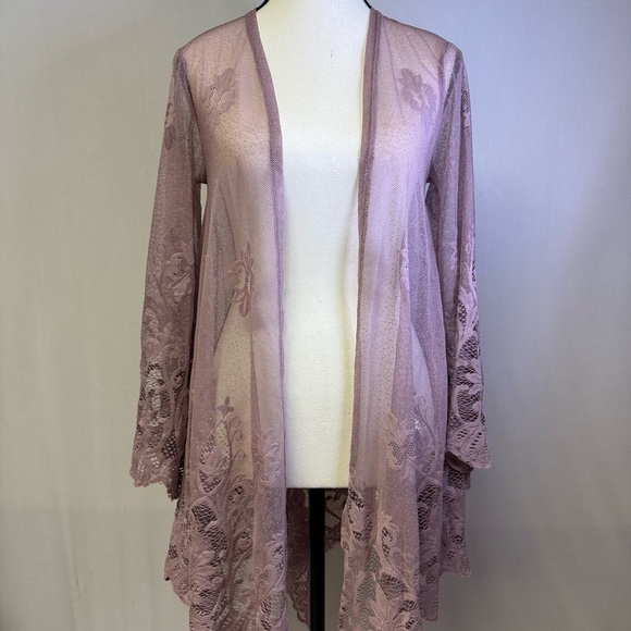 Boho Sheer Lace Cardigan bell sleeves size small - Picture 1 of 6